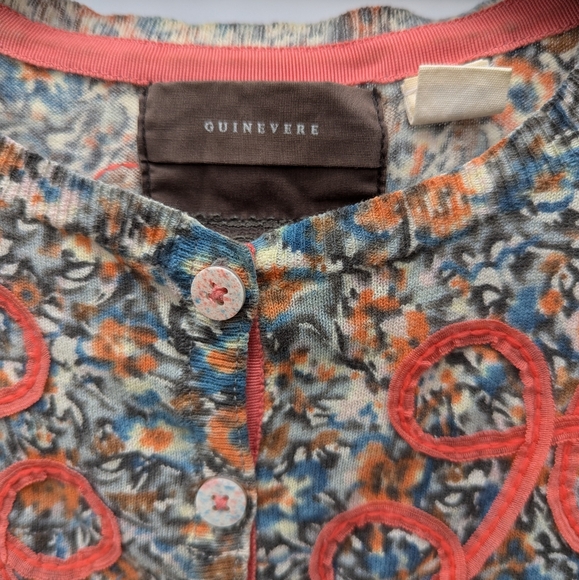 Anthropologie coral ribbon cardigan - Picture 4 of 7